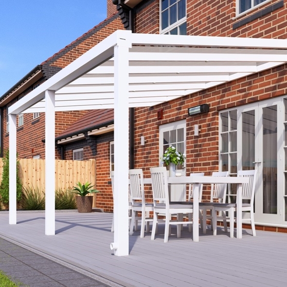 5m x 4m Traffic White Glass Roof Veranda