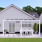 5m x 4m Traffic White Polycarbonate Roof Veranda