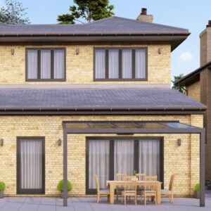 4m x 3.5m Anthracite Grey Glass Veranda