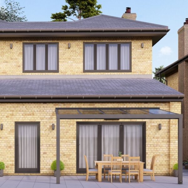 4m x 3.5m Anthracite Grey Glass Veranda