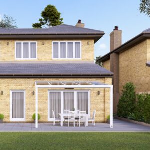 4m x 2.5m Traffic White Polycarbonate Veranda
