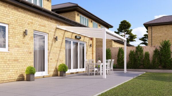 4m x 2.5m Traffic White Polycarbonate Veranda - Image 3