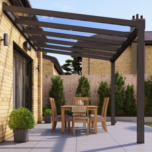 4m x 3.5m Anthracite Grey Glass Veranda - Image 3