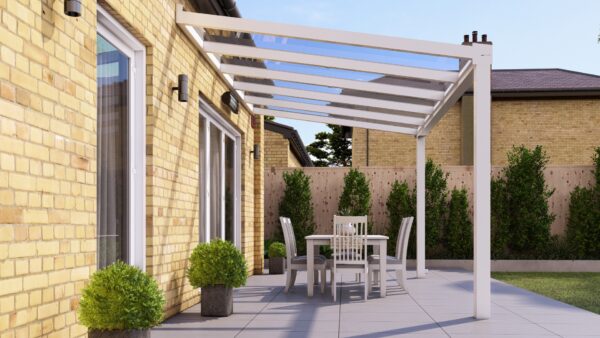 4m x 2.5m Traffic White Polycarbonate Veranda - Image 2