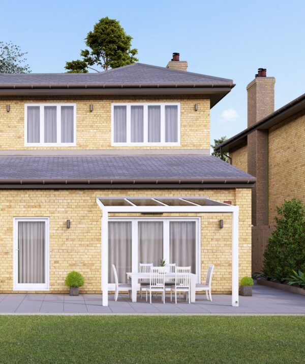 3m x 2.5m Traffic White Polycarbonate Veranda