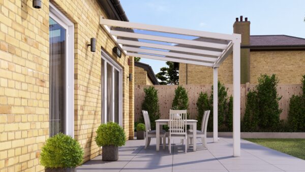 3m x 2.5m Traffic White Polycarbonate Veranda - Image 3