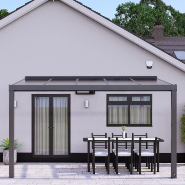 4m x 4m Anthracite Grey Polycarbonate Veranda