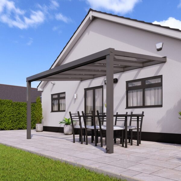 4m x 4m Anthracite Grey Polycarbonate Veranda - Image 2