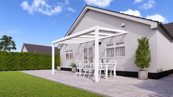 4m x 3m Traffic White Polycarbonate Veranda - Image 2