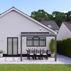 3m x 3.5m Anthracite Grey Glass Veranda