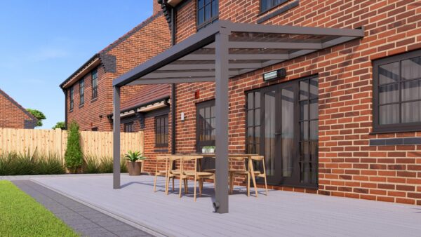 4m x 2.5m Anthracite Grey Polycarbonate Veranda - Image 2