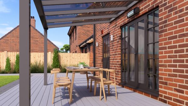 4m x 2.5m Anthracite Grey Polycarbonate Veranda - Image 3