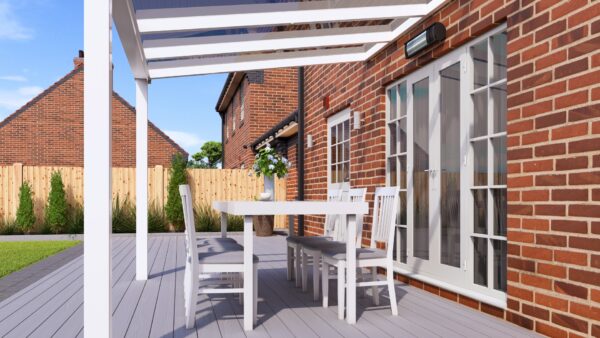 3m x 3m Traffic White Polycarbonate Veranda - Image 3