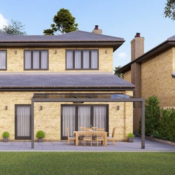 5m x 4m Anthracite Grey Glass Veranda