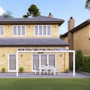 5m x 2.5m Traffic White Polycarbonate Veranda