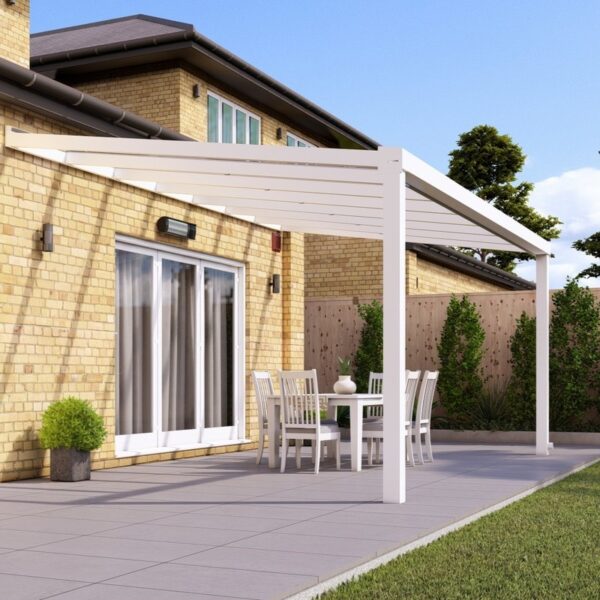 5m x 2.5m Traffic White Polycarbonate Veranda - Image 2