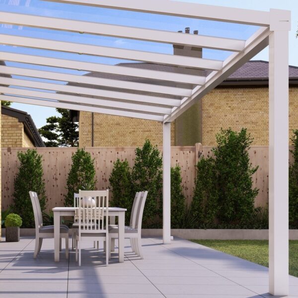 5m x 2.5m Traffic White Polycarbonate Veranda - Image 3