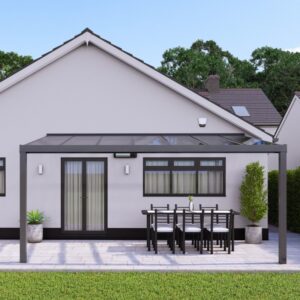 5m x 2.5m Anthracite Grey Glass Veranda