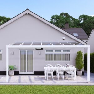 5m x 3.5m Traffic White Glass Veranda