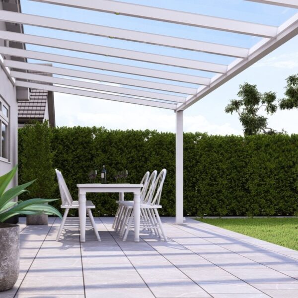 5m x 3.5m Traffic White Glass Veranda - Image 2