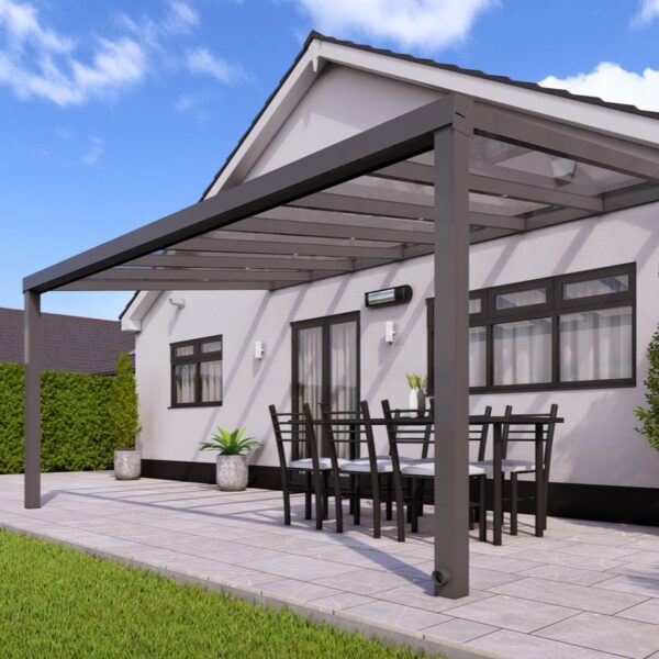 5m x 2.5m Anthracite Grey Glass Veranda - Image 3