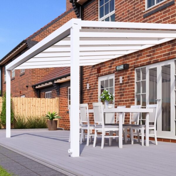 5m x 3.5m Traffic White Polycarbonate Veranda - Image 2