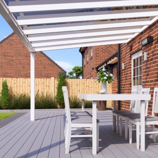 5m x 3.5m Traffic White Polycarbonate Veranda - Image 3