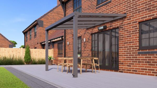 3m x 3m Anthracite Grey Polycarbonate Veranda - Image 2