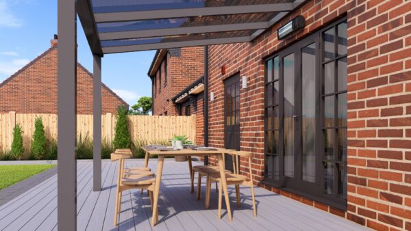 3m x 3m Anthracite Grey Polycarbonate Veranda - Image 3