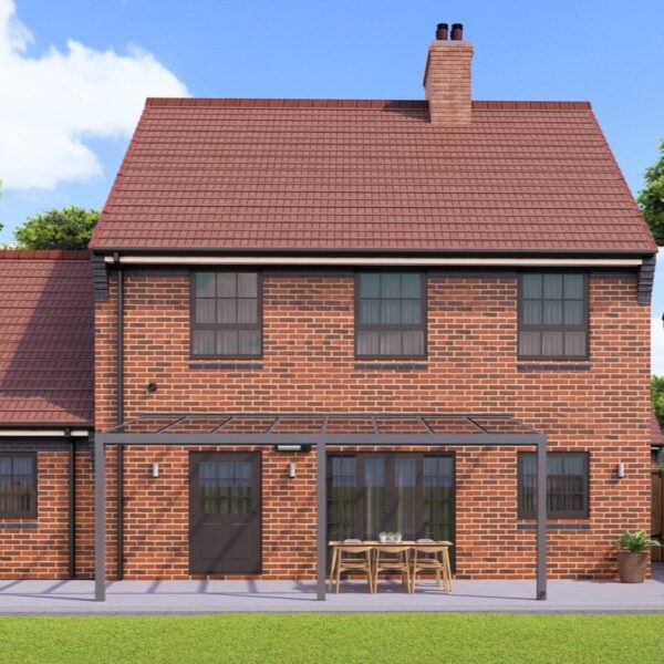 6m x 2.5m Anthracite Grey Polycarbonate Veranda