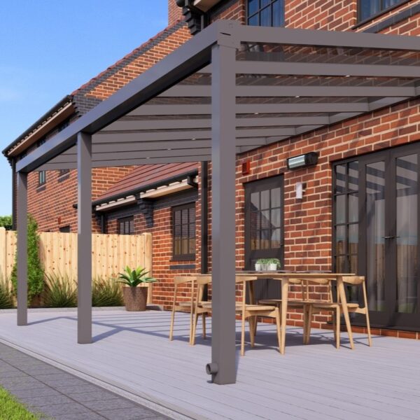 6m x 2.5m Anthracite Grey Polycarbonate Veranda - Image 2