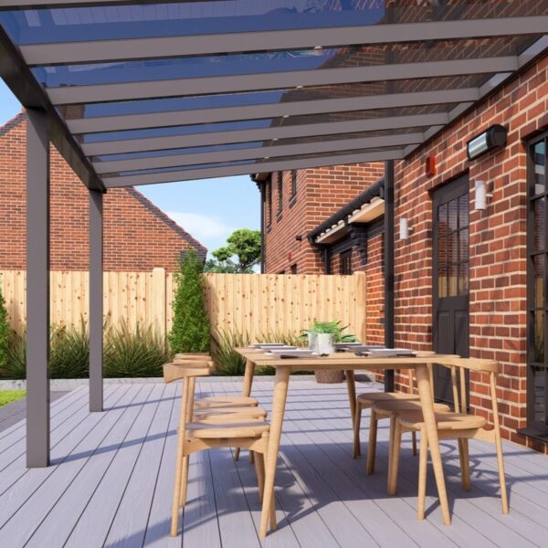 6m x 2.5m Anthracite Grey Polycarbonate Veranda - Image 3