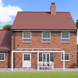 6m x 3.5m Traffic White Glass Veranda