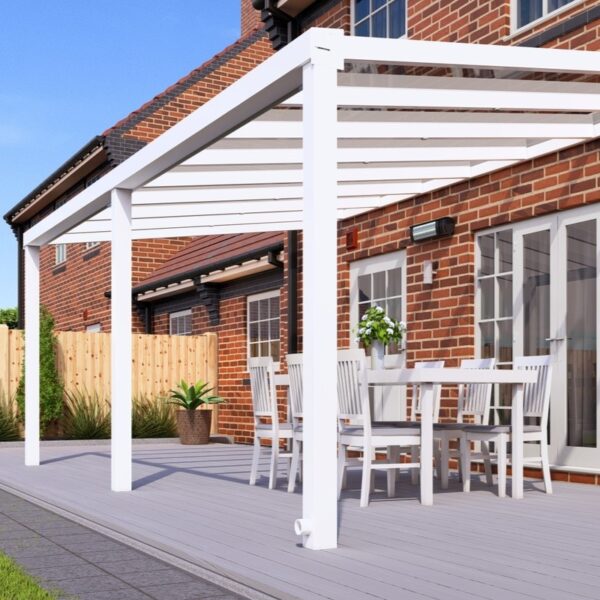 6m x 3m Traffic White Polycarbonate Veranda - Image 2