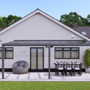 6m x 3m Anthracite Grey Polycarbonate Veranda