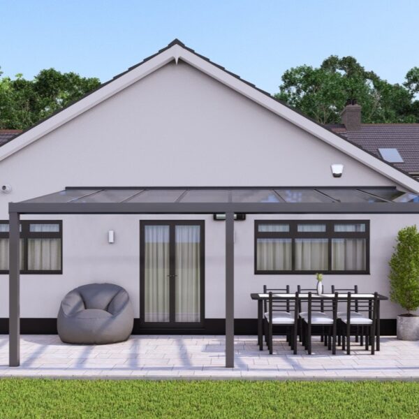 6m x 4m Anthracite Grey Polycarbonate Veranda