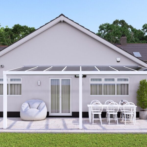 6m x 3.5m Traffic White Polycarbonate Veranda