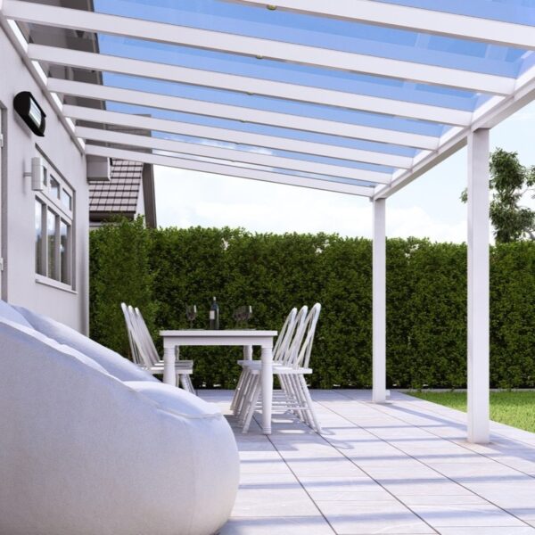 6m x 3.5m Traffic White Polycarbonate Veranda - Image 3