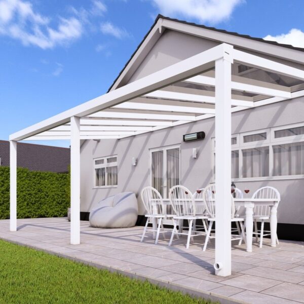 6m x 3.5m Traffic White Polycarbonate Veranda - Image 2