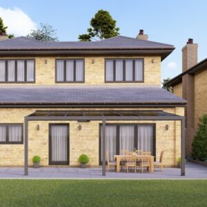 6m x 3.5m Anthracite Grey Glass Veranda
